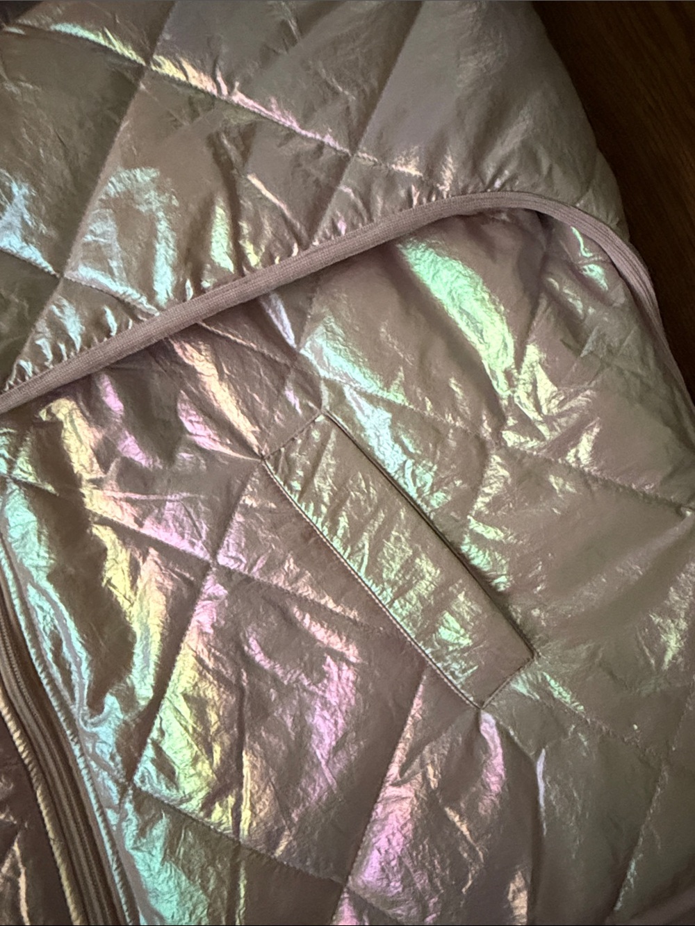 Peach Love California Iridescent Lavender Quilted Jacket medium - Picture 11 of 15